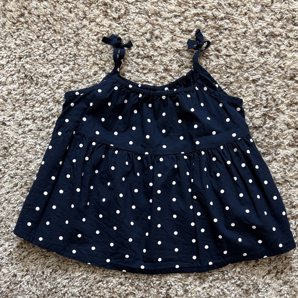Navy Polka Dot Kids Top